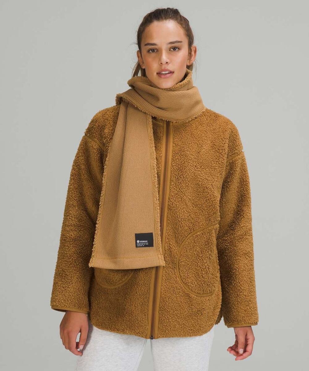 Lululemon Scarf Customizable Snap Fleece Sherpa Camel Brown Size OS